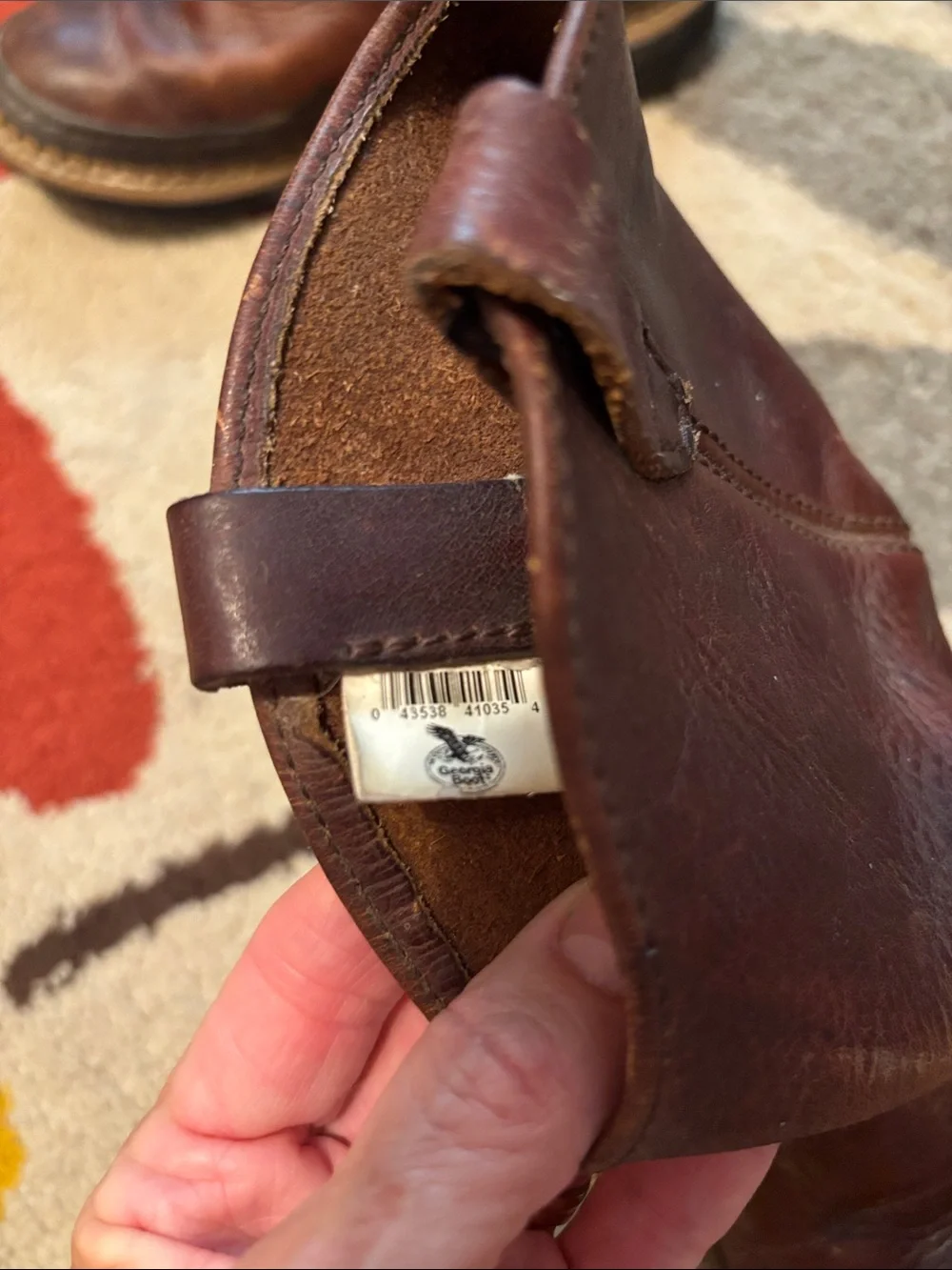 Boys, Georgia boot brown leather well-maintained “work” Boots